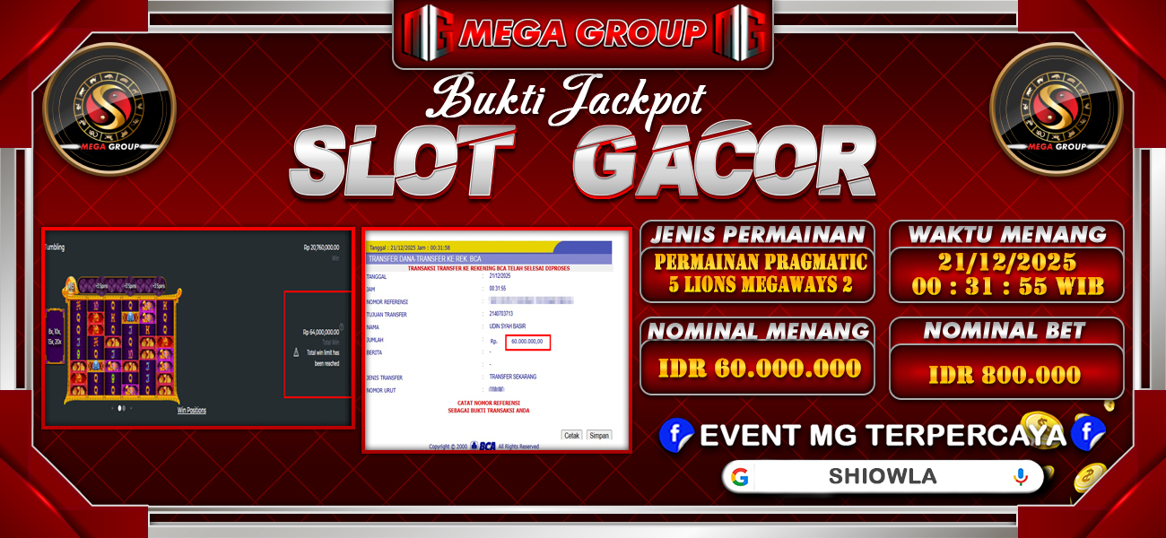 Bukti JP situs Shiowla hari Minggu, 21 Desember 2025